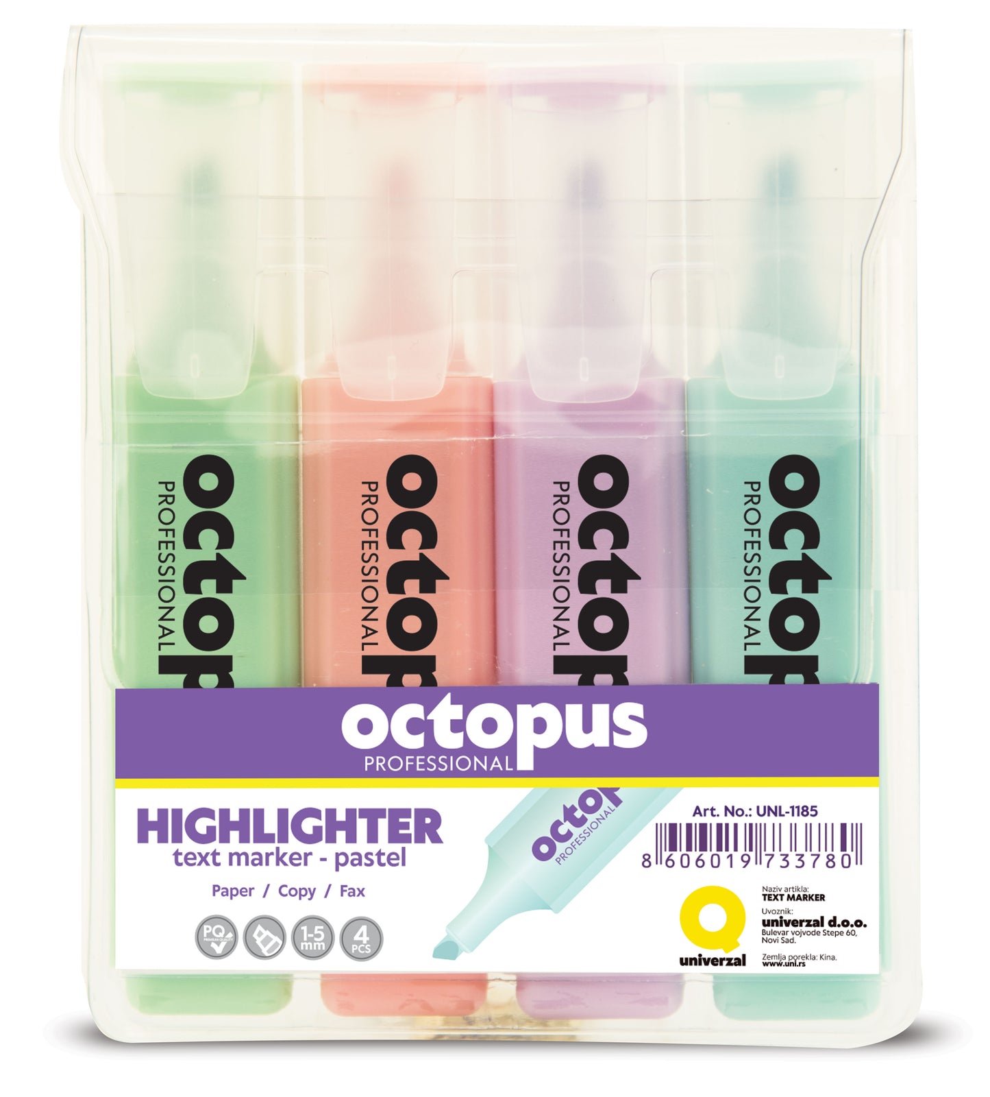 Text marker 1/4 Pastel Octopus