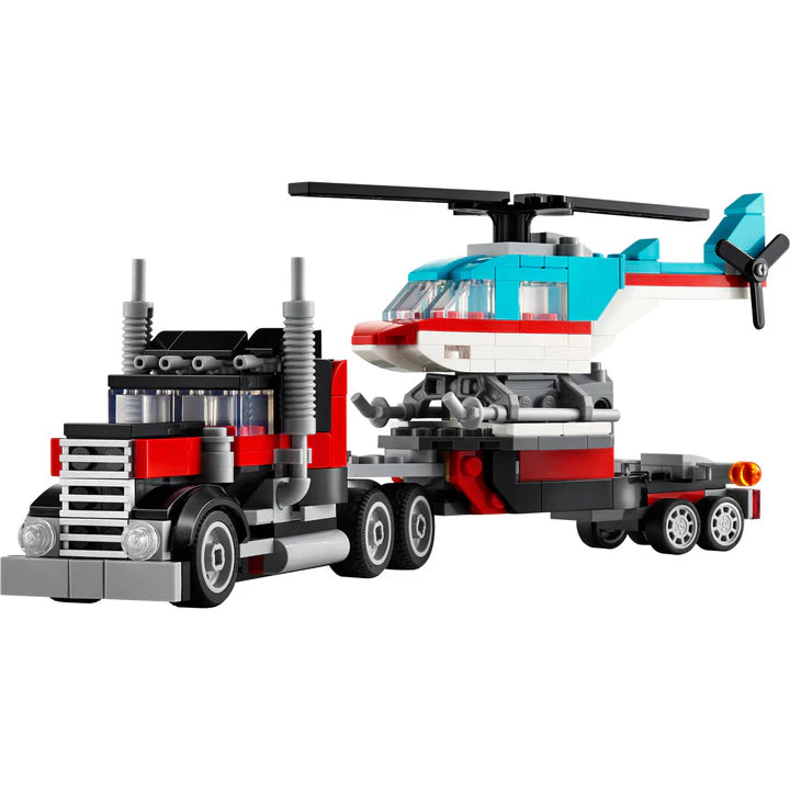LEGO Creator Kamion s ravnom platformom i helikopterom
