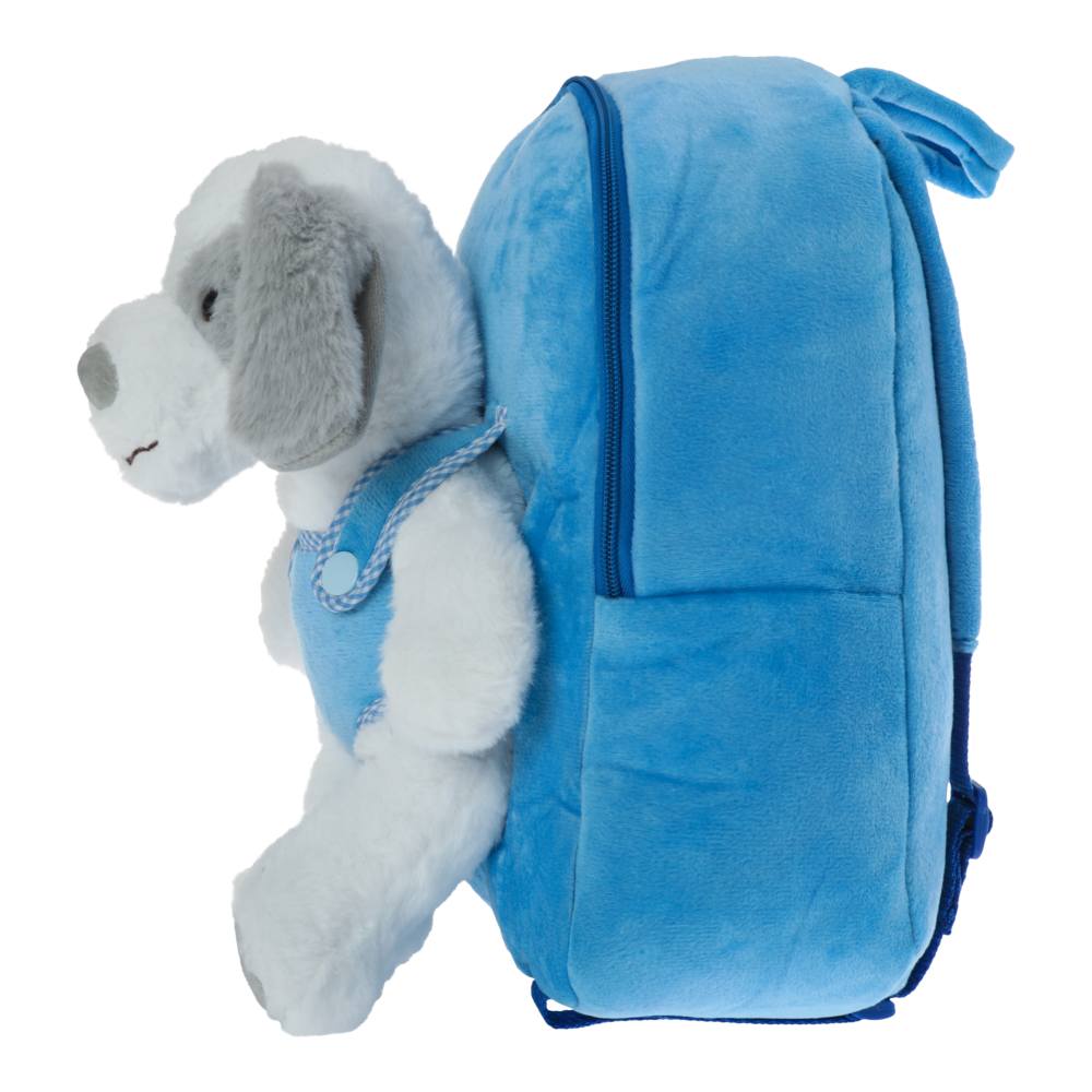 Ranac predškolski plišani Dog blue