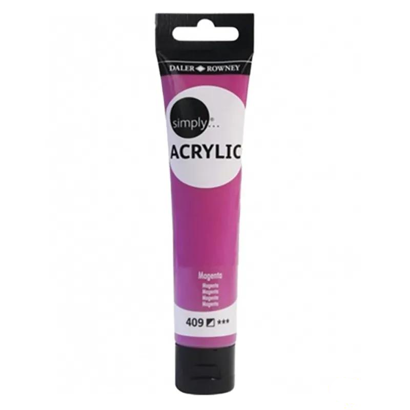 Boja akrilna 75ml crvena magenta 409 simply