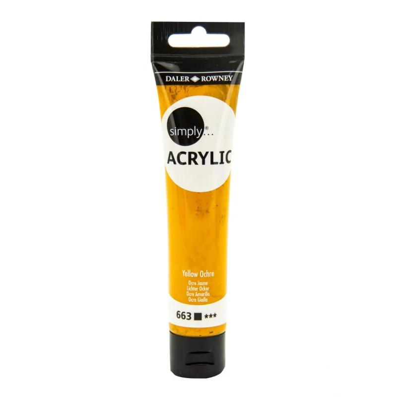 Boja akrilna 75ml žuta ochre 663 simply