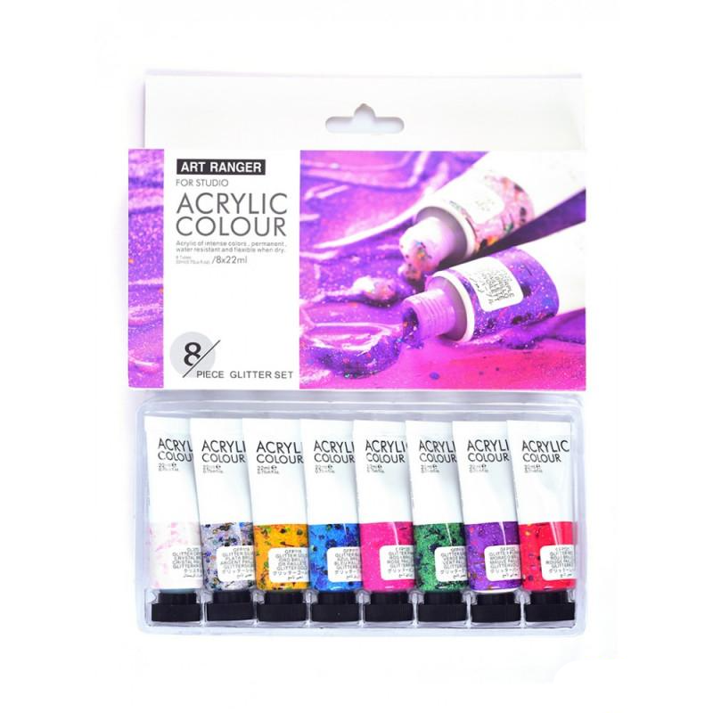 Boja akrilna 22ml 1/8 set glitter FEA0822-G Art Ranger