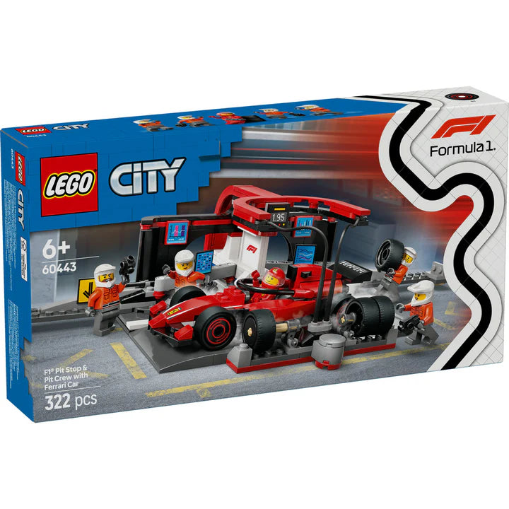 LEGO City F1® pitstop i ekipa sa automobilom Ferrari
